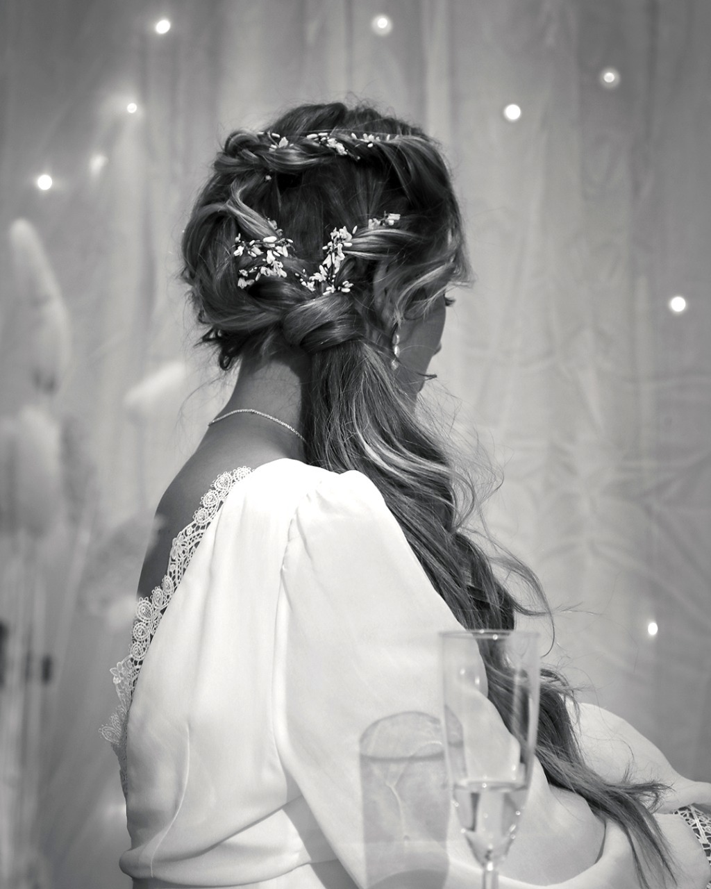 Photo #12 from rapunzelofsweden with the caption: It may seem that a ponytail is inappropriate for a wedding, but it can look gorgeous! Achieve this hairstyle with a Clip-on set or a Clip-in Ponytail, and add braids or twists for that romantic boho-inspired look. 

#rapunzelofsweden #weddinghairstyles #clipinextensions #ponytailextensions #hairextensions