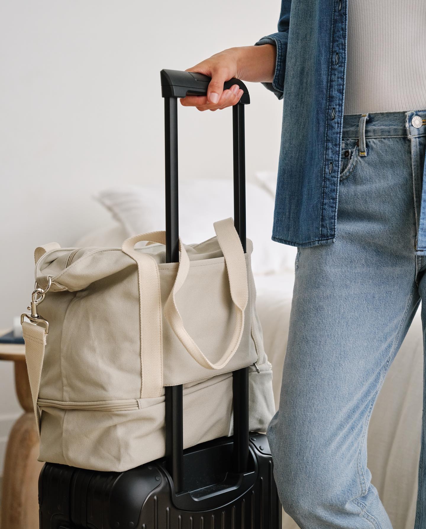Photo from loandsons with the caption The Catalina Deluxe Tote—small enough to be your personal item on an ✈️ , large enough for you to seamlessly fit all of your daily and travel essentials.